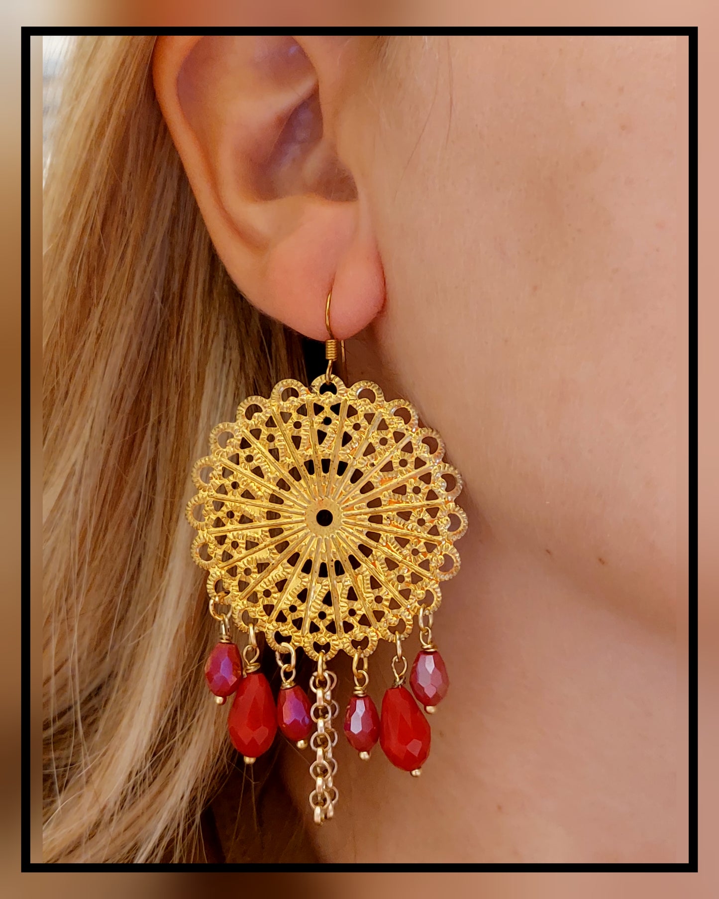 ORECCHINO ROSONE ROSSO