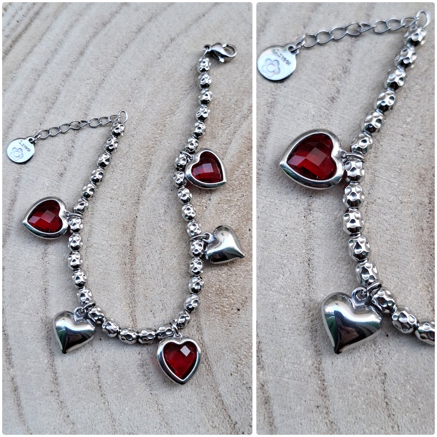 Bracciale CUORICINI ROSSI