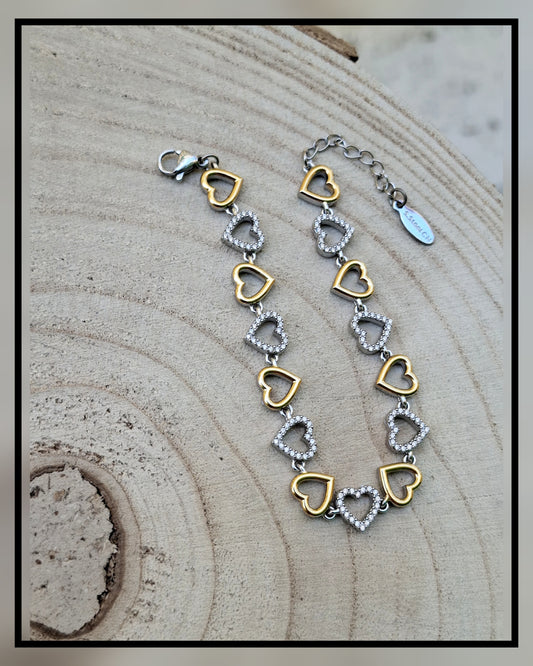 Bracciale cuoricini